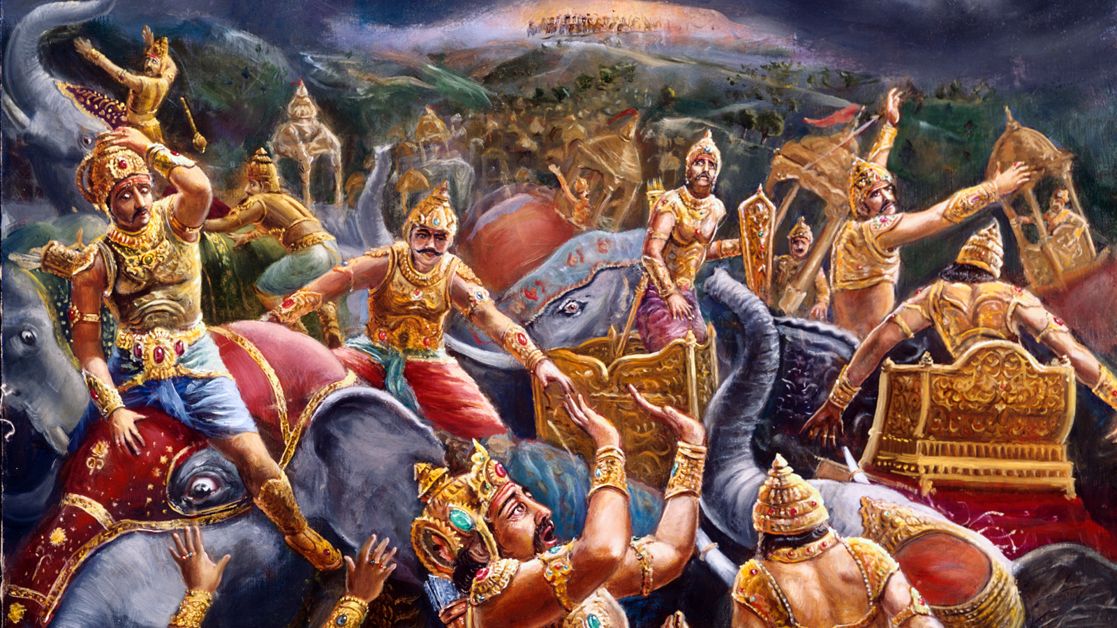 Fighting between devatas and demons