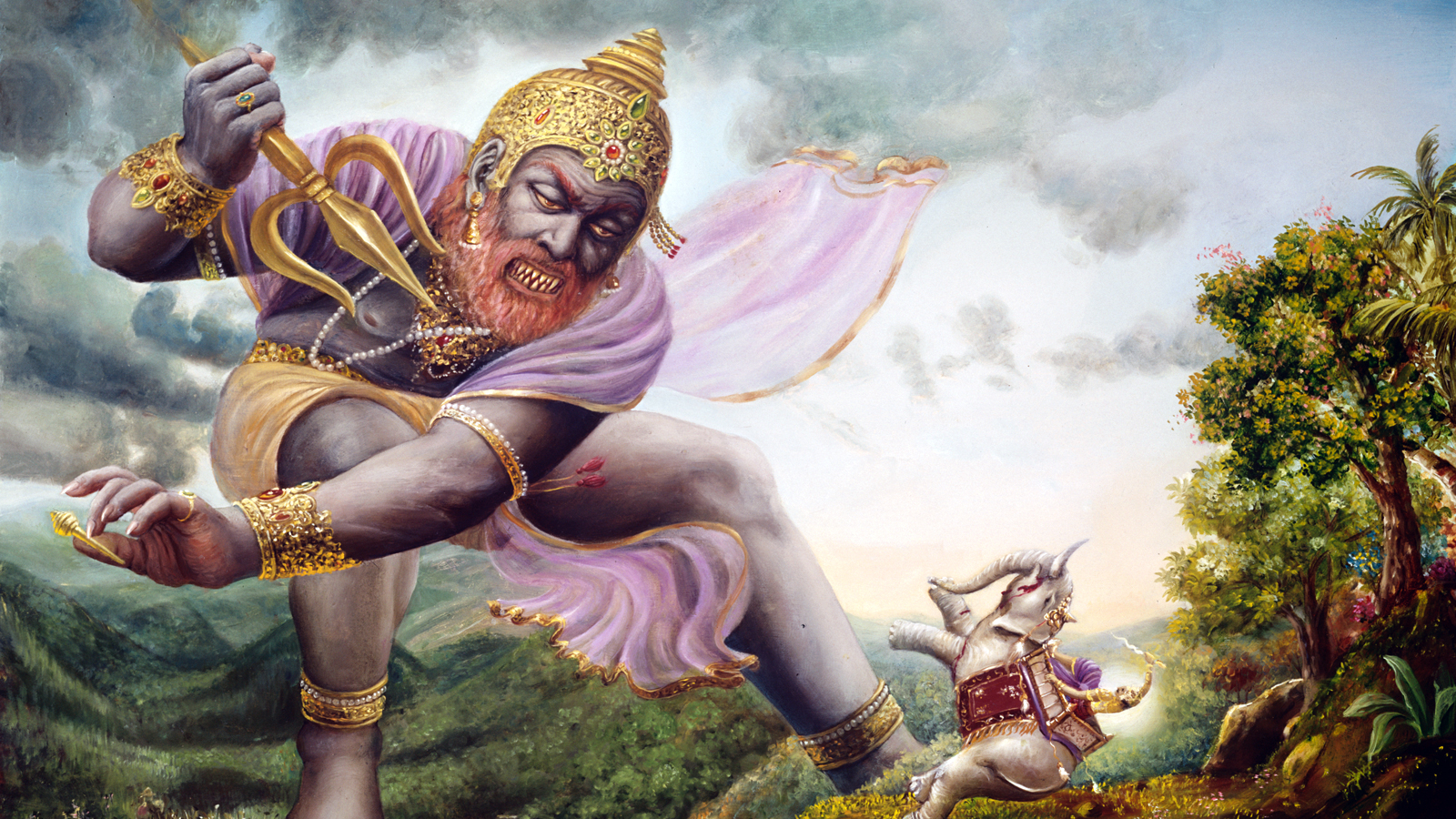 Vritrasura attacks Indra