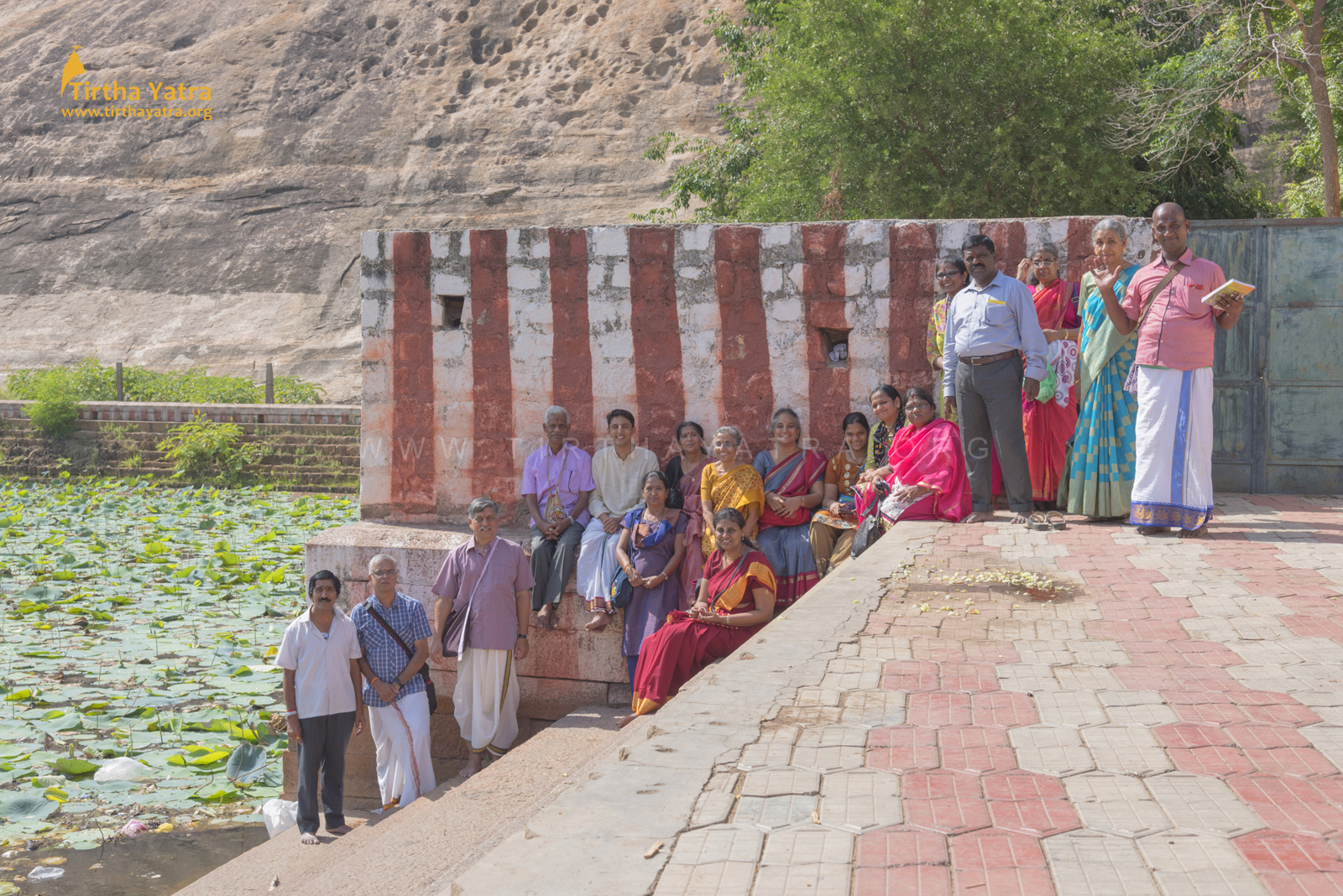 Narasingham rock cut temple pond visit during Pandiya Nadu Divya Deshams Yatra