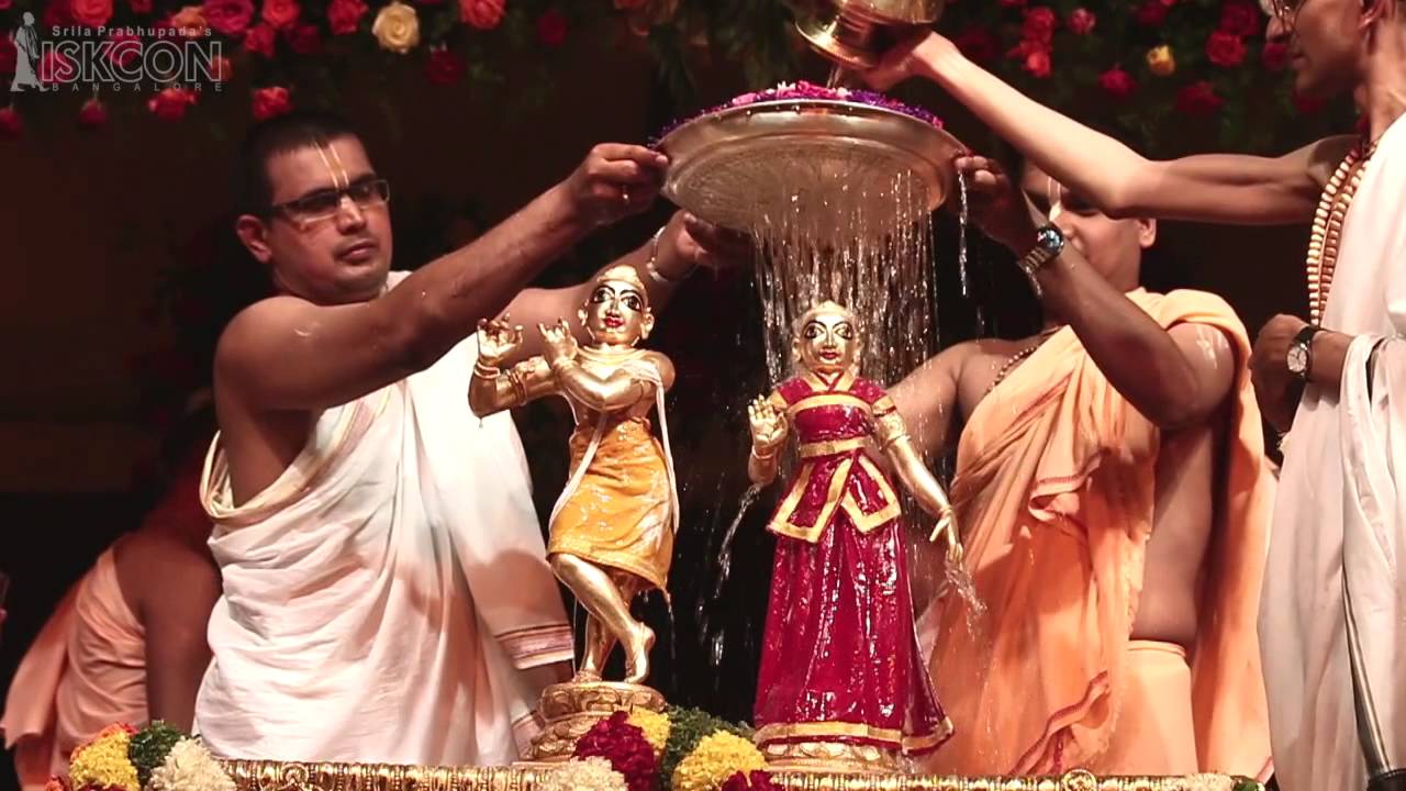 Janmashtami abhisekham at ISKCON Bangalore